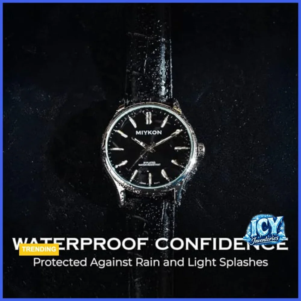 Ultra-Thin Analog Minimalist Dress Watch with Genuine Leather Strap